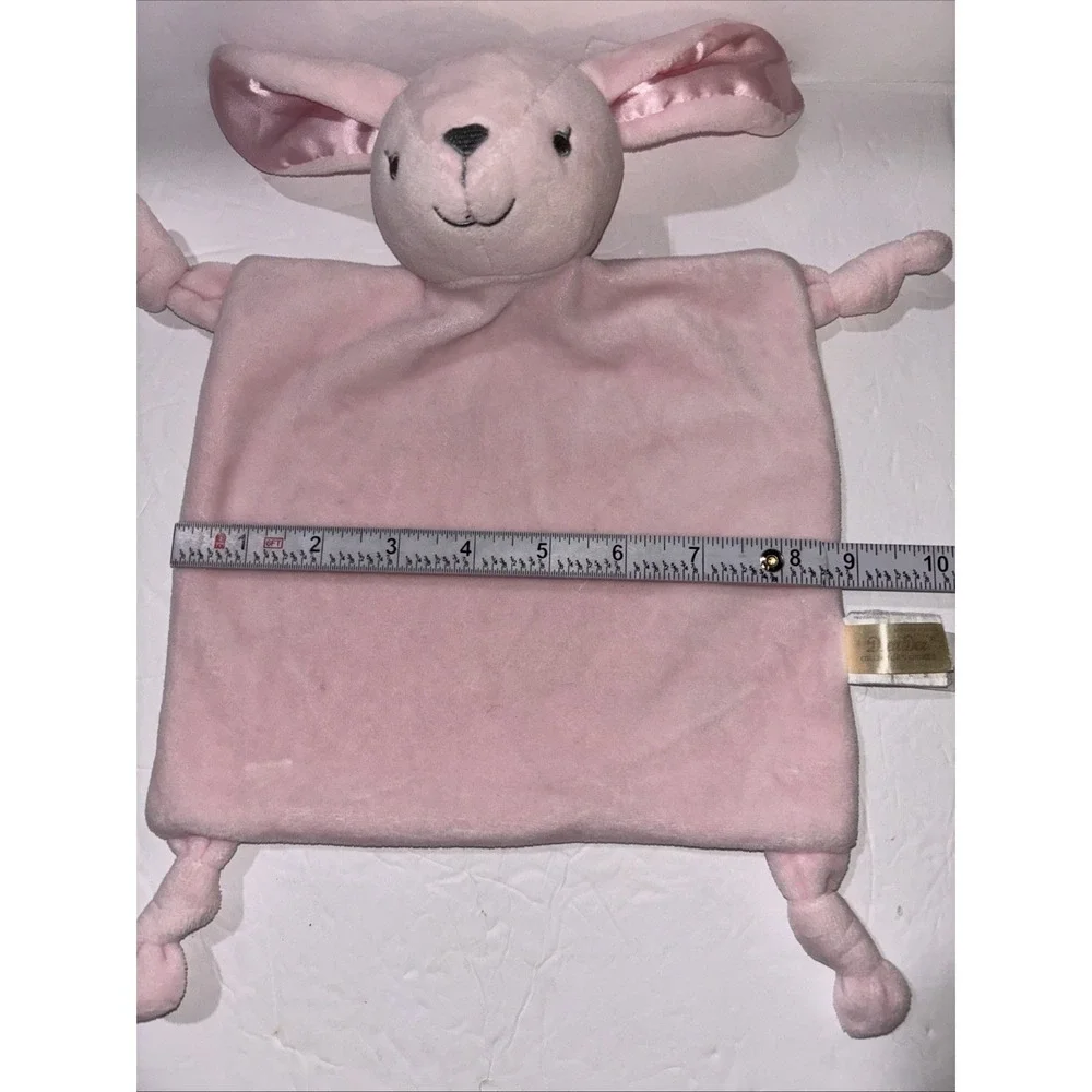 Dan Dee Pink Bunny Rabbit Rattle Security Blanket Lovey Satin Ears 9